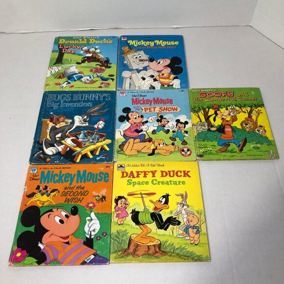 Lot 7 VTG Tell-A-Tale 60's 70's  Hardcover Children's Books Disney Looney Tunes - Picture 1 of 10